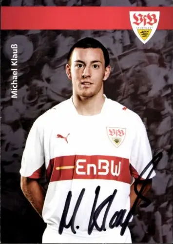 Autogrammkarte Fußballer Michael Klauß, VfB Stuttgart, Autogramm