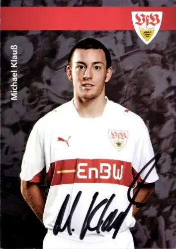 Autogrammkarte Fußballer Michael Klauß, VfB Stuttgart, Autogramm