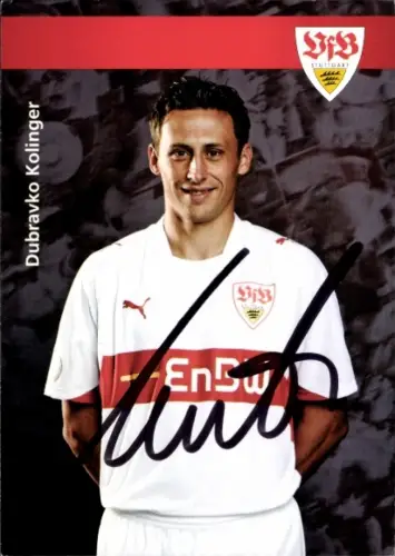 Autogrammkarte Fußballer Dubravko Kolinger, VfB Stuttgart, Autogramm