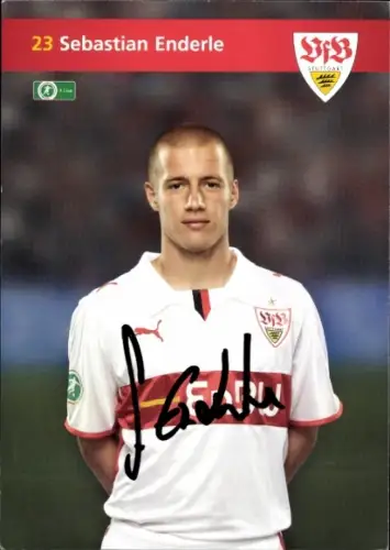 Autogrammkarte Fußballer Sebastian Enderle, VfB Stuttgart, Autogramm