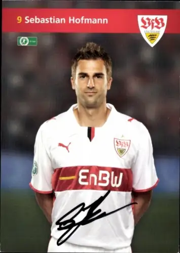 Autogrammkarte Fußballer Sebastian Hofmann, VfB Stuttgart, Autogramm
