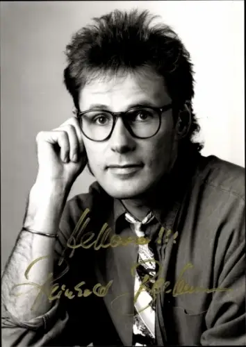 Autogrammkarte Foto Moderator Reinhold Beckmann, Portrait, Autogramm