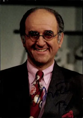Autogrammkarte Moderator Alfred Biolek, Portrait, Autogramm