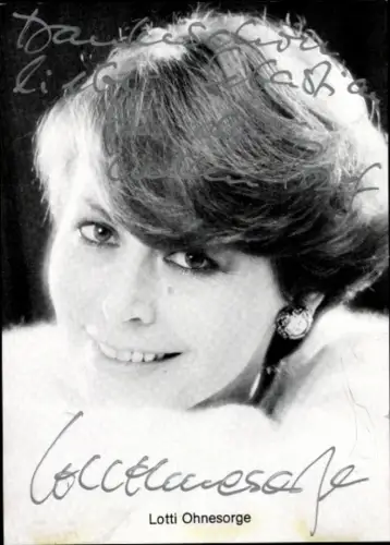 Ak Schauspielerin Lotti Ohnesorge, Portrait, Autogramm