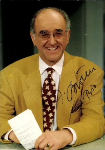 Ak Dr. Alfred Biolek, Westdeutscher Rundfunk Köln, Portrait, Autogramm