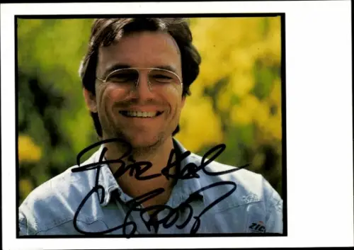 Autogrammkarte Moderator und Schauspieler Wolfgang Lippert, Portrait, Autogramm