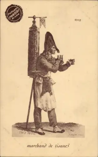 Künstler Ak Marchand de tisanes, Reklame Maggi