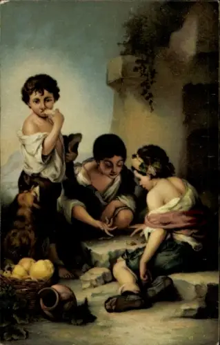Künstler Ak Murillo, Bartolomé Esteban, Würfelspieler