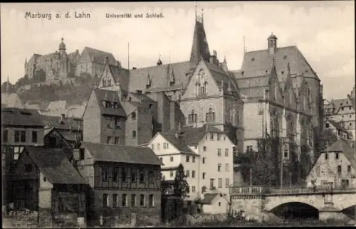 Ak Marburg an der Lahn, Marburg a. d. Lahn, Universität, Schloss