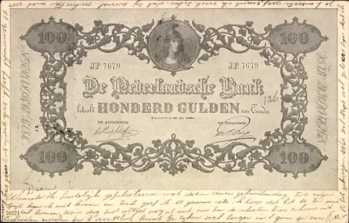 Geldschein Ak Hundert Gulden, Niederlande