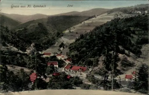 Ak Rombach le Franc Elsass Haut Rhin, Landschaftsaufnahme,  Jotal, Hügel, Häuser mit roten Dächer