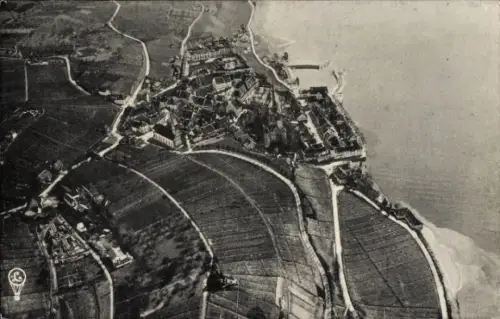 Ak Meersburg am Bodensee, Ort vom Ballon des Grafen Zeppelin aus gesehen, Fliegeraufnahme