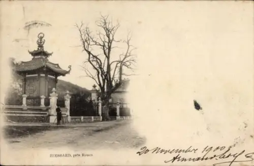 Ak Biessard Val de la Haye Seine Maritime, Pavillon, Straßenpartie