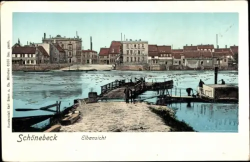 Ak Schönebeck an der Elbe, Elbansicht