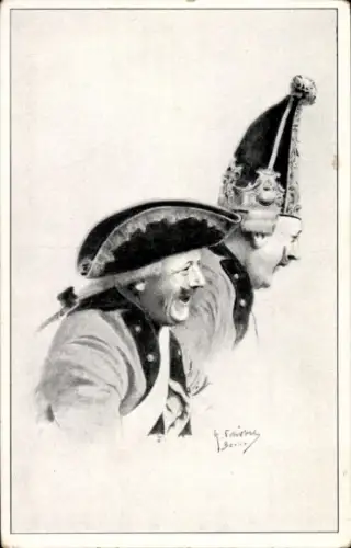 Künstler Ak Schöbel, Heitere Minuten, Zwei lachende Männer