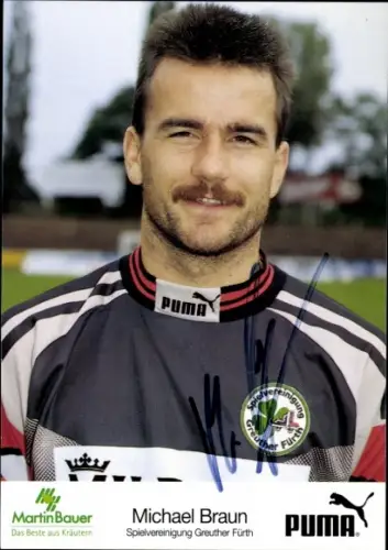 Autogrammkarte Fußballer Michael Braun, SpVgg Greuther Fürth, Autogramm