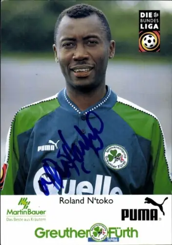 Autogrammkarte Fußballer Roland N'toko, SpVgg Greuther Fürth, Autogramm