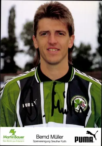 Autogrammkarte Fußballer Bernd Müller, SpVgg Greuther Fürth, Autogramm