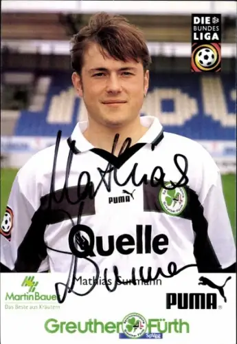 Autogrammkarte Fußballer Mathias Sumann, SpVgg Greuther Fürth, Autogramm