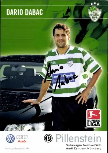Autogrammkarte Fußballer Dario Dabac, SpVgg Greuther Fürth, Autogramm