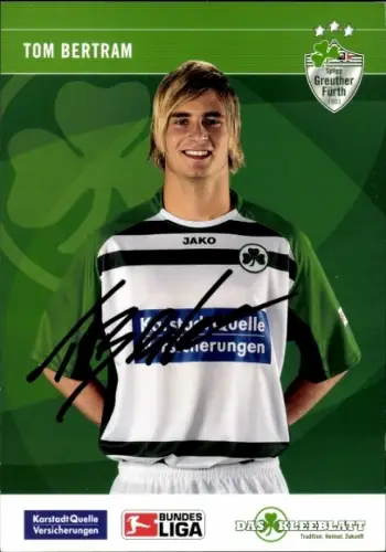 Autogrammkarte Fußballer Tom Bertram, SpVgg Greuther Fürth, Autogramm