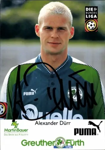Autogrammkarte Fußballer Alexander Dürr, SpVgg Greuther Fürth, Autogramm