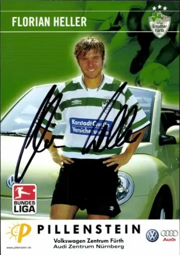 Autogrammkarte Fußballer Florian Heller, SpVgg Greuther Fürth, Autogramm