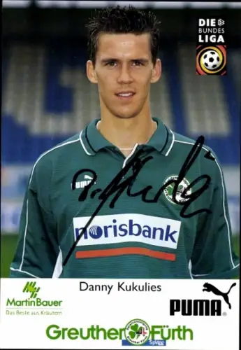 Autogrammkarte Fußballer Danny Kukulies, SpVgg Greuther Fürth, Autogramm