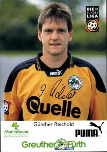 Autogrammkarte Torwarttrainer Günther Reichold, SpVgg Greuther Fürth, Autogramm