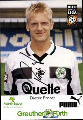 Autogrammkarte Fußballer Dieter Probst, SpVgg Greuther Fürth, Autogramm
