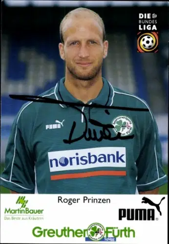 Autogrammkarte Fußballer Roger Prinzen, SpVgg Greuther Fürth, Autogramm