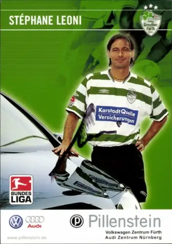 Autogrammkarte Fußballer Stéphane Leoni, SpVgg Greuther Fürth, Autogramm