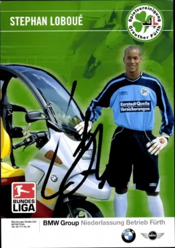 Autogrammkarte Fußballer Stephan Lobouè, SpVgg Greuther Fürth, Autogramm