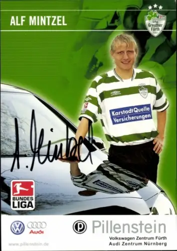 Autogrammkarte Fußballer Alf Mintzel, SpVgg Greuther Fürth, Autogramm