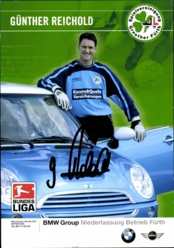 Autogrammkarte Fußballer Günther Reichold, SpVgg Greuther Fürth, Autogramm