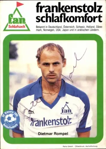 Autogrammkarte Fußballer Dietmar Rompel, SV Viktoria Aschaffenburg, Autogramm