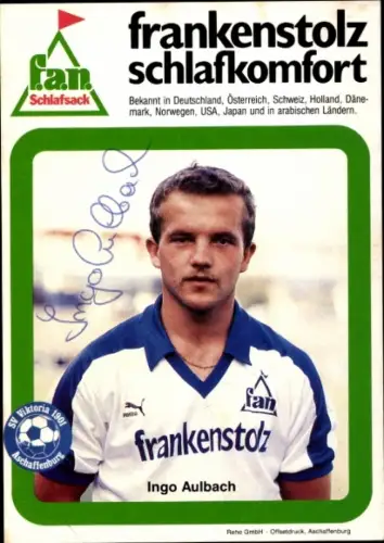 Autogrammkarte Fußballer Ingo Aulbach, SV Viktoria Aschaffenburg, Autogramm