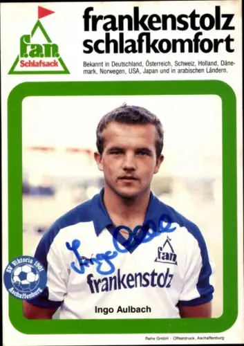 Autogrammkarte Fußballer Ingo Aulbach, SV Viktoria Aschaffenburg, Autogramm