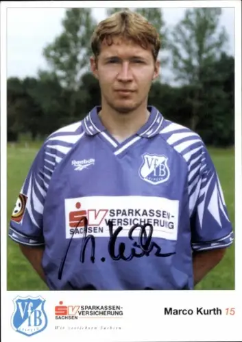 Autogrammkarte Fußballer Marco Kurth, VfB Leipzig, Autogramm