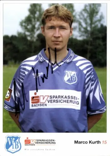 Autogrammkarte Fußballer Marco Kurth, VfB Leipzig, Autogramm