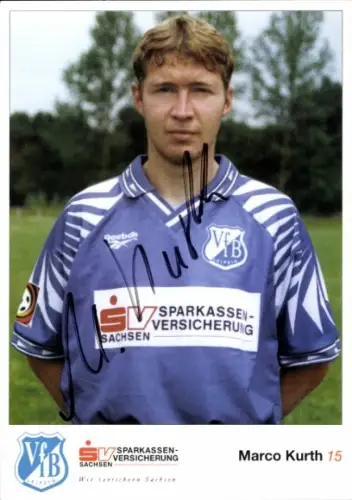Autogrammkarte Fußballer Marco Kurth, VfB Leipzig, Autogramm