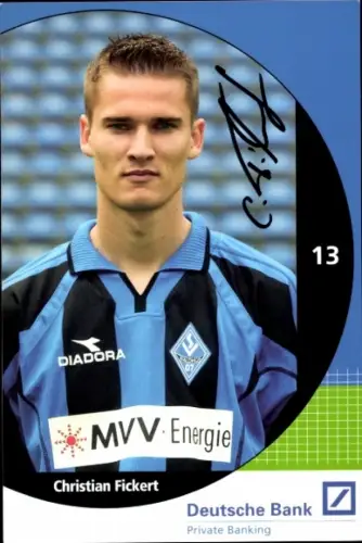 Autogrammkarte Fußballer Christian Fickert, SV Waldhof Mannheim 07, Autogramm