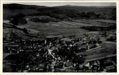 Ak Rudersberg in Württemberg, Luftaufnahme von  Felder, Häuser, Landschaft