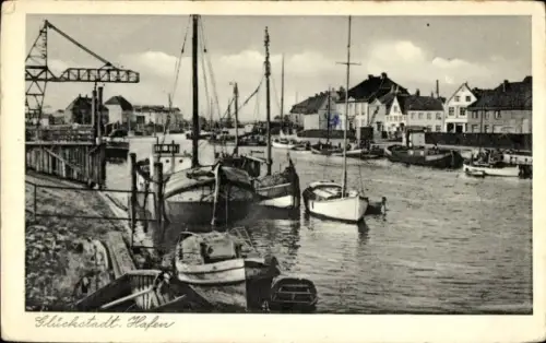 Ak Glückstadt an der Elbe, Hafen