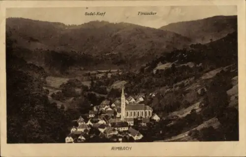 Ak Rimbach Elsass Haut Rhin, Panorama vom Ort m. Sudelkopf u. Firstacker