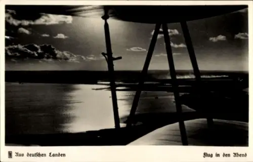 Ak Aus den deutschen Landen, Flug in den Abend, Flugzeug