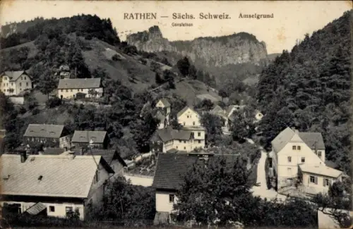 Ak Rathen an der Elbe Sächsische Schweiz, schöne Detailansicht