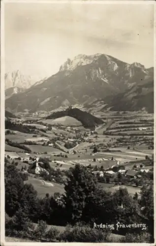 Ak Ardning Obersteiermark Steiermark, Berglandschaft, Fluss, Wiesen, Bäume, Ardning Frauenberg