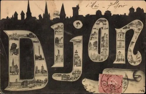 Buchstaben Ak Dijon Côte d'Or, Ortsansichten