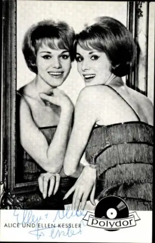 Ak Sängerinnen Alice und Ellen Kessler, Polydor Verlag, Bilderrahmen